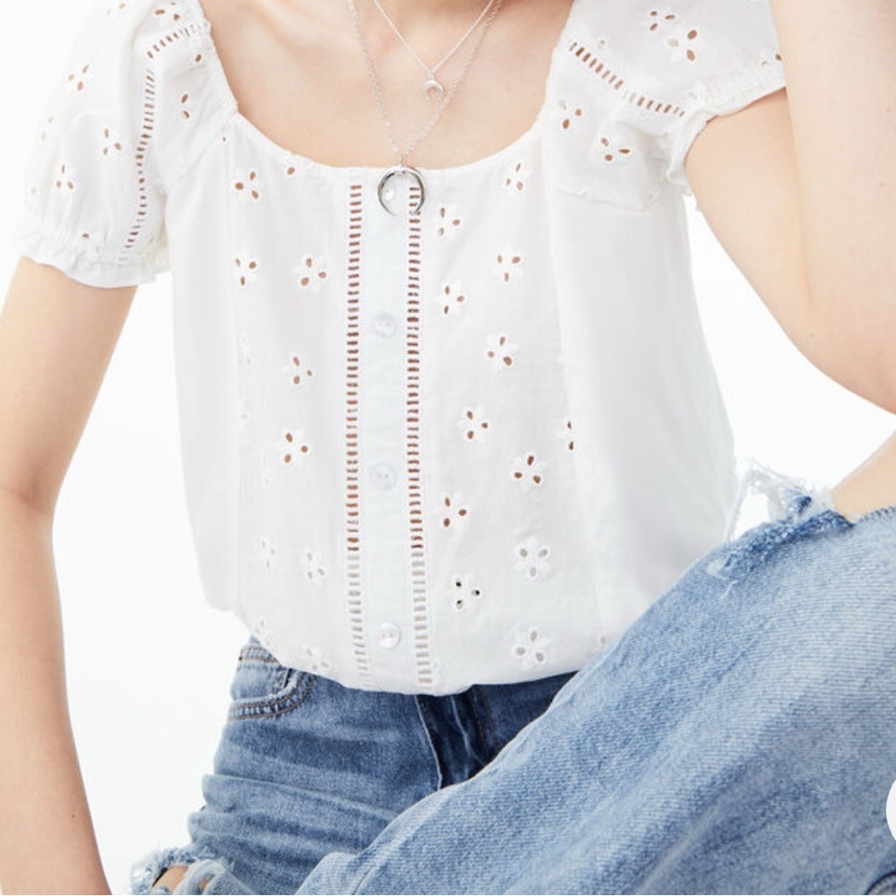 Aeropostale eyelet peasant top - Picture 2 of 11